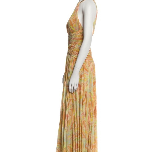 Aiifos Yellow Halter Ruched Pleated Dress for Weddings SZ XS - Picture 6 of 8